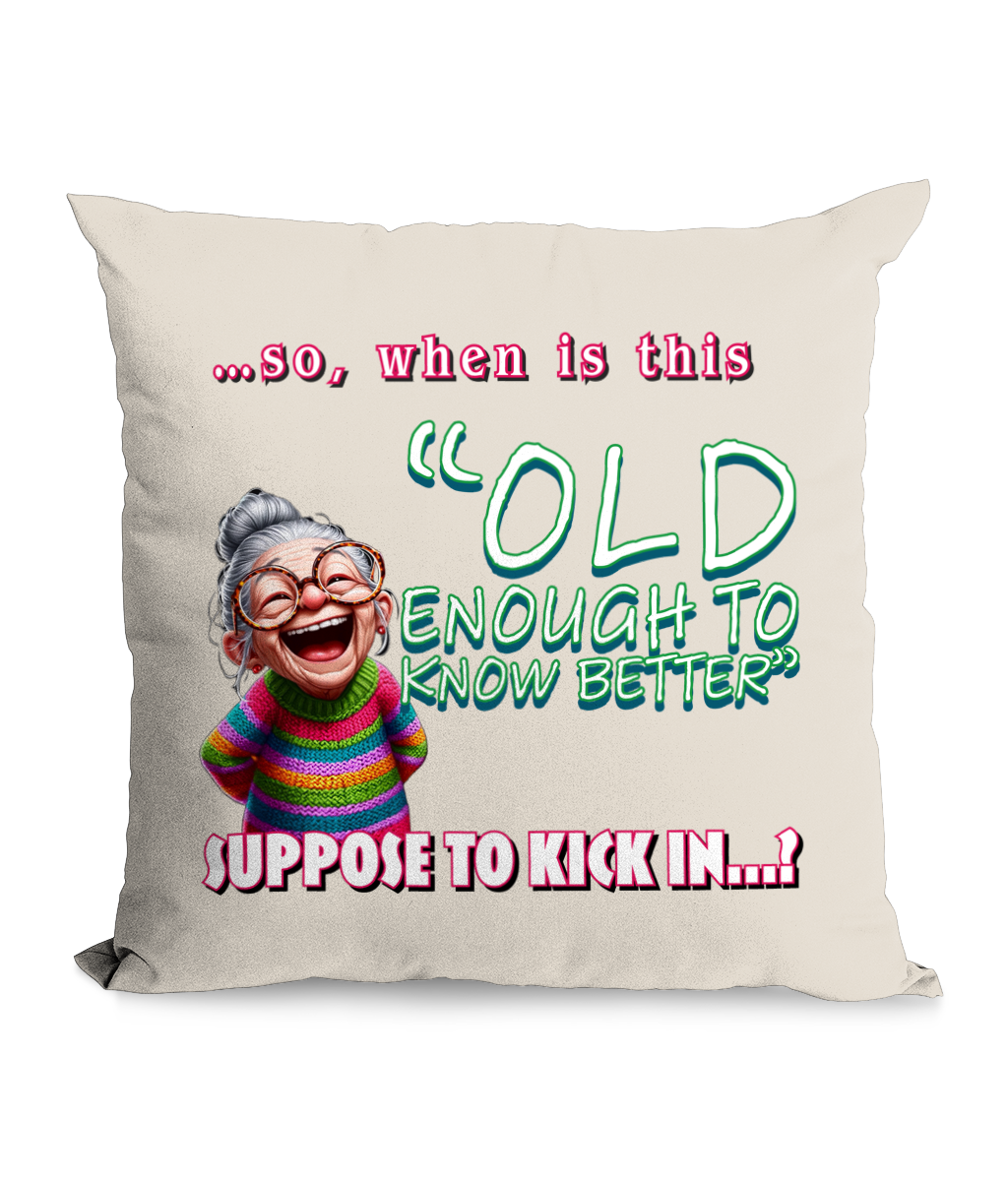 SO, WHEN IS THIS OLD ENOUGH… - CUSHION WITH POCKET - Cheeky Wonders