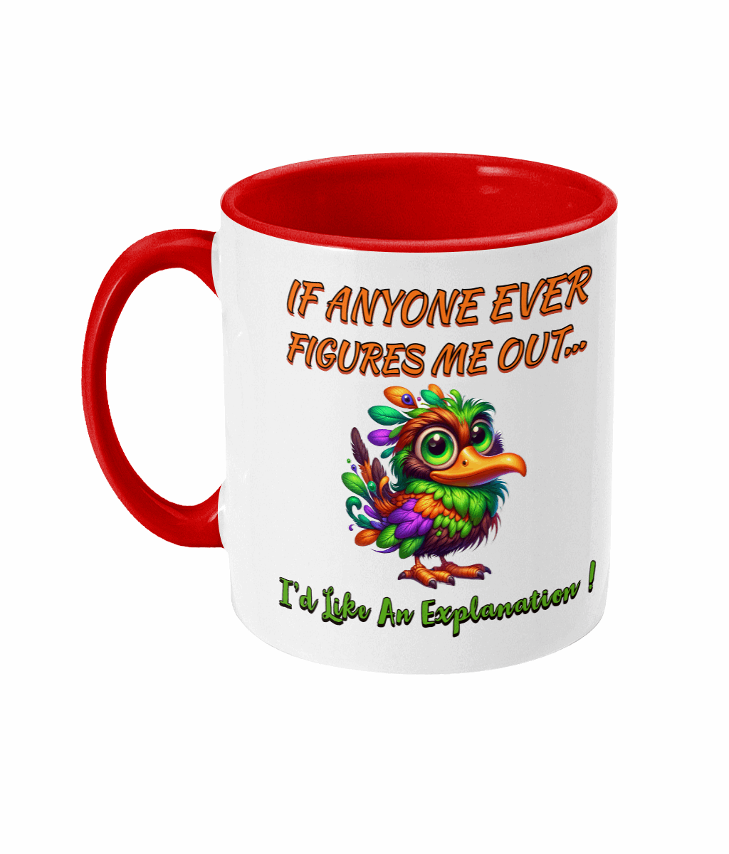 "IF ANYONE EVER FIGURES ME OUT...- 2 COLOURS COFFEE MUG