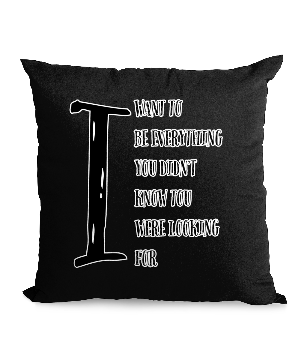 I WANT TO BE EVERYTHING YOU DIDN'T KNOW YOU WERE LOOKING FOR - CANVAS CUSHION - Cheeky Wonders