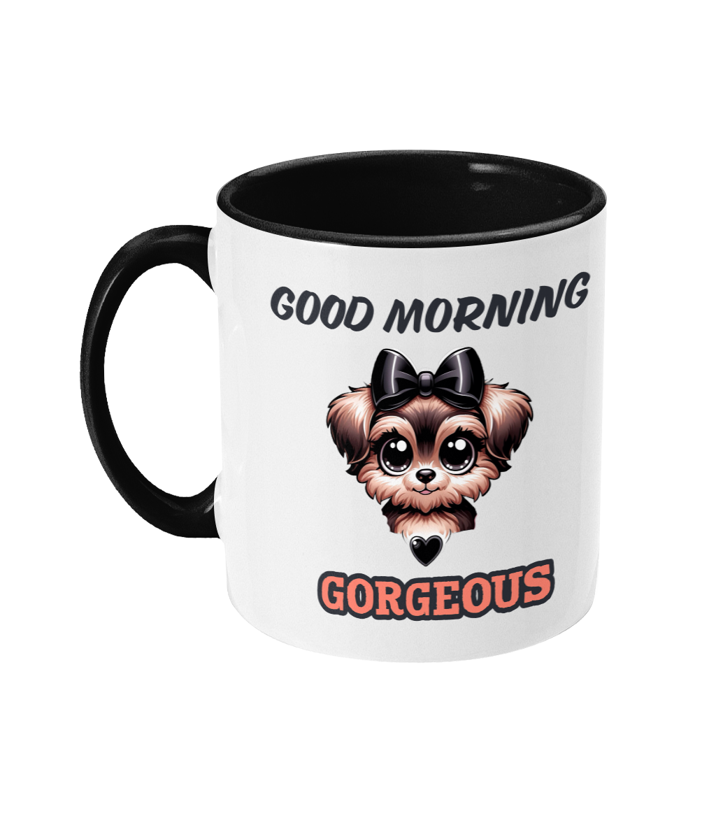 GOOD MORNING GORGEOUS - 2 COLOUR COFFEE MUG - Cheeky Wonders