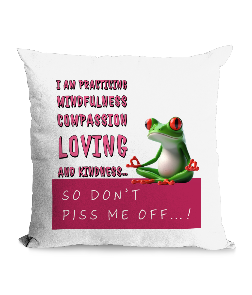 “I AM PRACTICING MINDFULNESS…”- CANVAS CUSHION - Cheeky Wonders