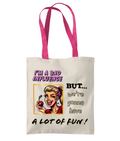 I’M A BAD INFLUENCE…- 2 TONE TOTE BAG - Cheeky Wonders