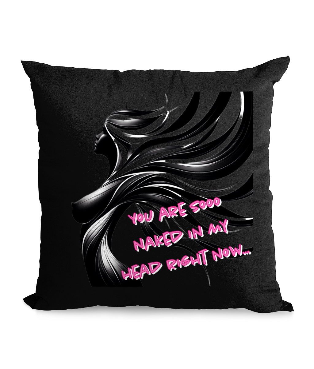 YOU ARE SOO NAKED IN MY HEAD...- CANVAS CUSHION - Cheeky Wonders