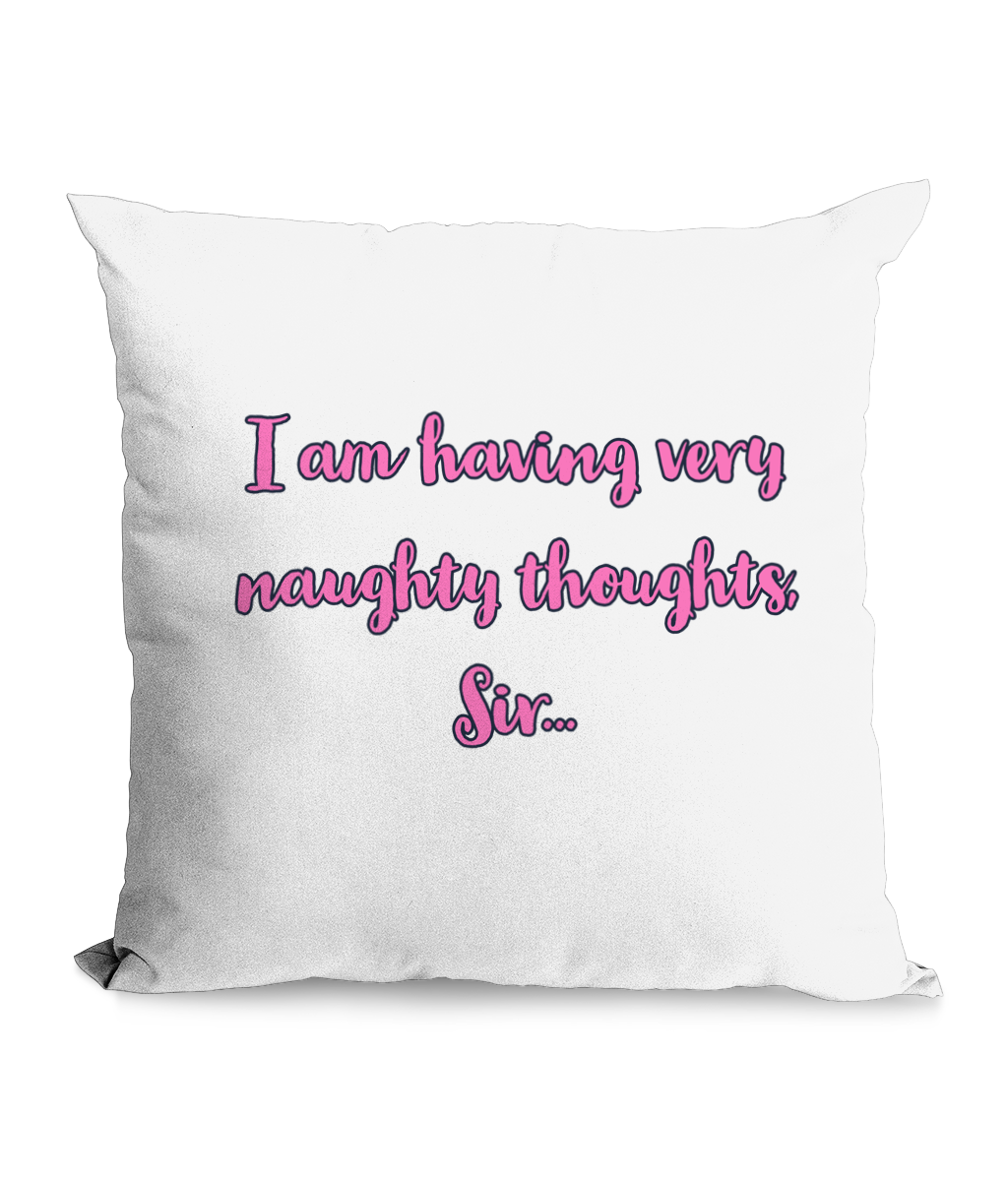 I AM HAVING VERY NAUGHTY THOUGHTS SIR...- CANVAS CUSHION - Cheeky Wonders