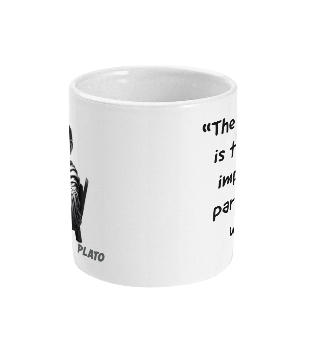 Plato’s Quote - “The Beginning is the Most Important Part of the Work” White Coffee Mug – Start Every Journey with Wisdom