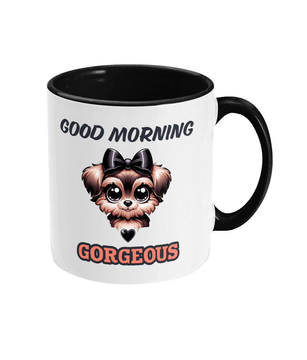 GOOD MORNING GORGEOUS - 2 COLOUR COFFEE MUG - Cheeky Wonders