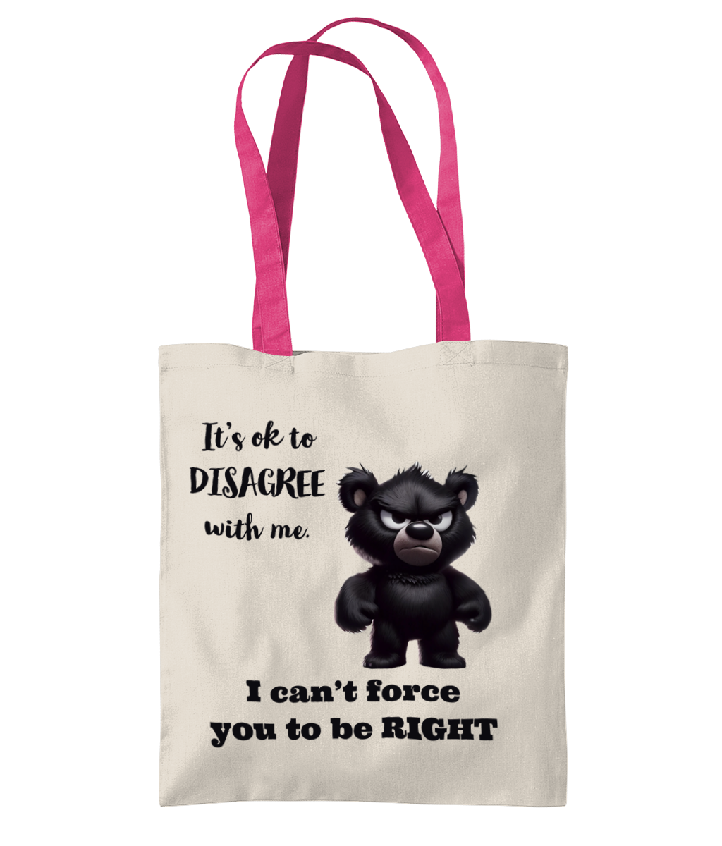 IT’S OK TO DISAGREE…- 2 TONE TOTE BAG - Cheeky Wonders