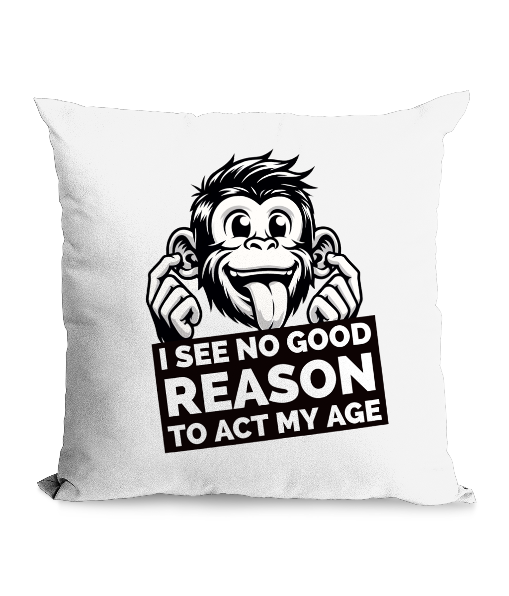 I SEE NO GOOD REASON TO ACT MY AGE…- CANVAS CUSHION - Cheeky Wonders