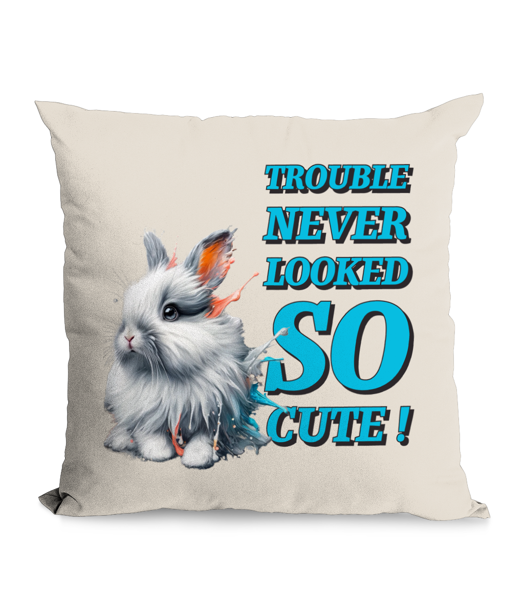 TROUBLE NEVER LOOKED…- CUSHION WITH POCKET - Cheeky Wonders