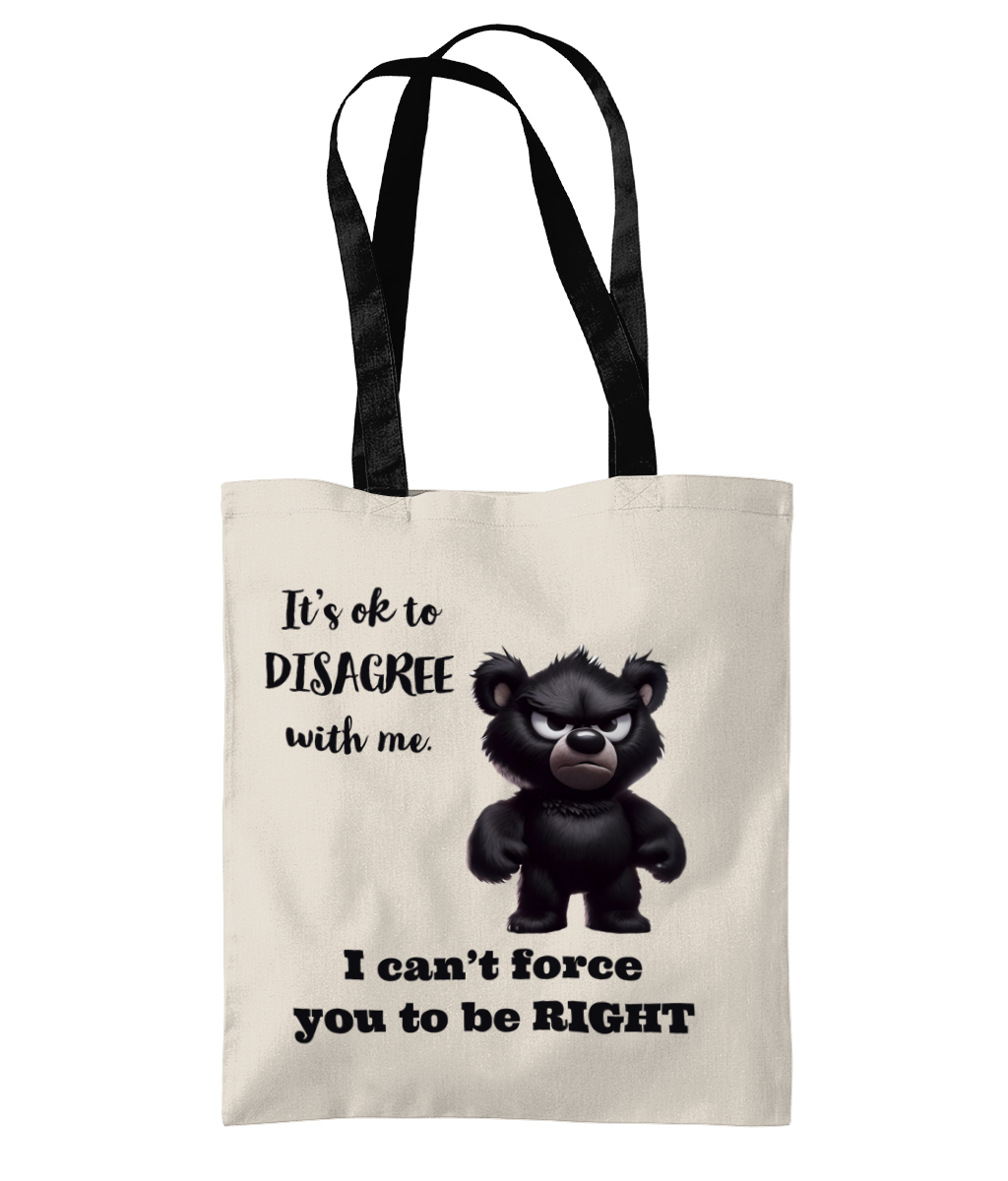 IT’S OK TO DISAGREE…- 2 TONE TOTE BAG - Cheeky Wonders