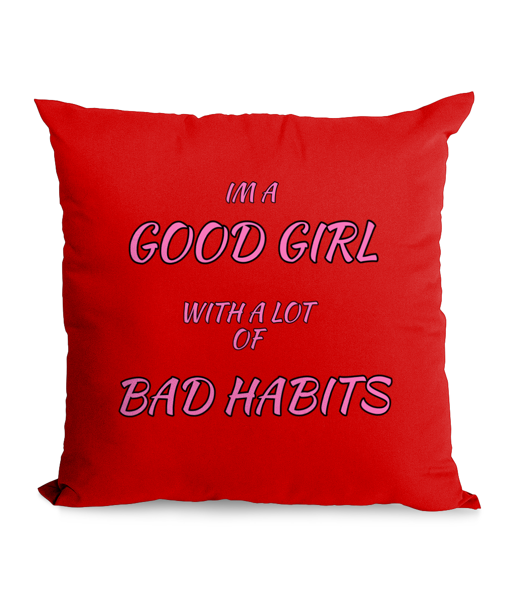 I’M A GOOD GIRL WITH…- CANVAS CUSHION - Cheeky Wonders