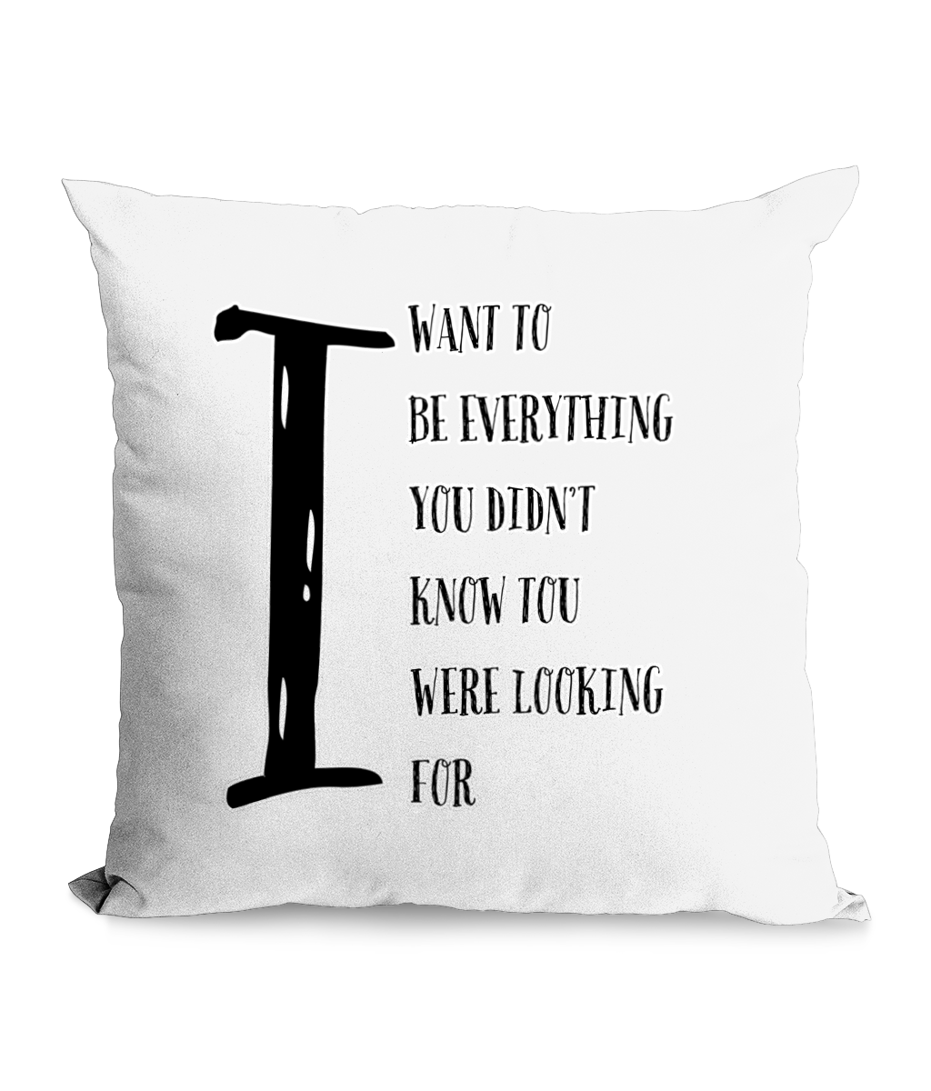 I WANT TO BE EVERYTHING YOU DIDN'T KNOW YOU WERE LOOKING FOR - CANVAS CUSHION - Cheeky Wonders