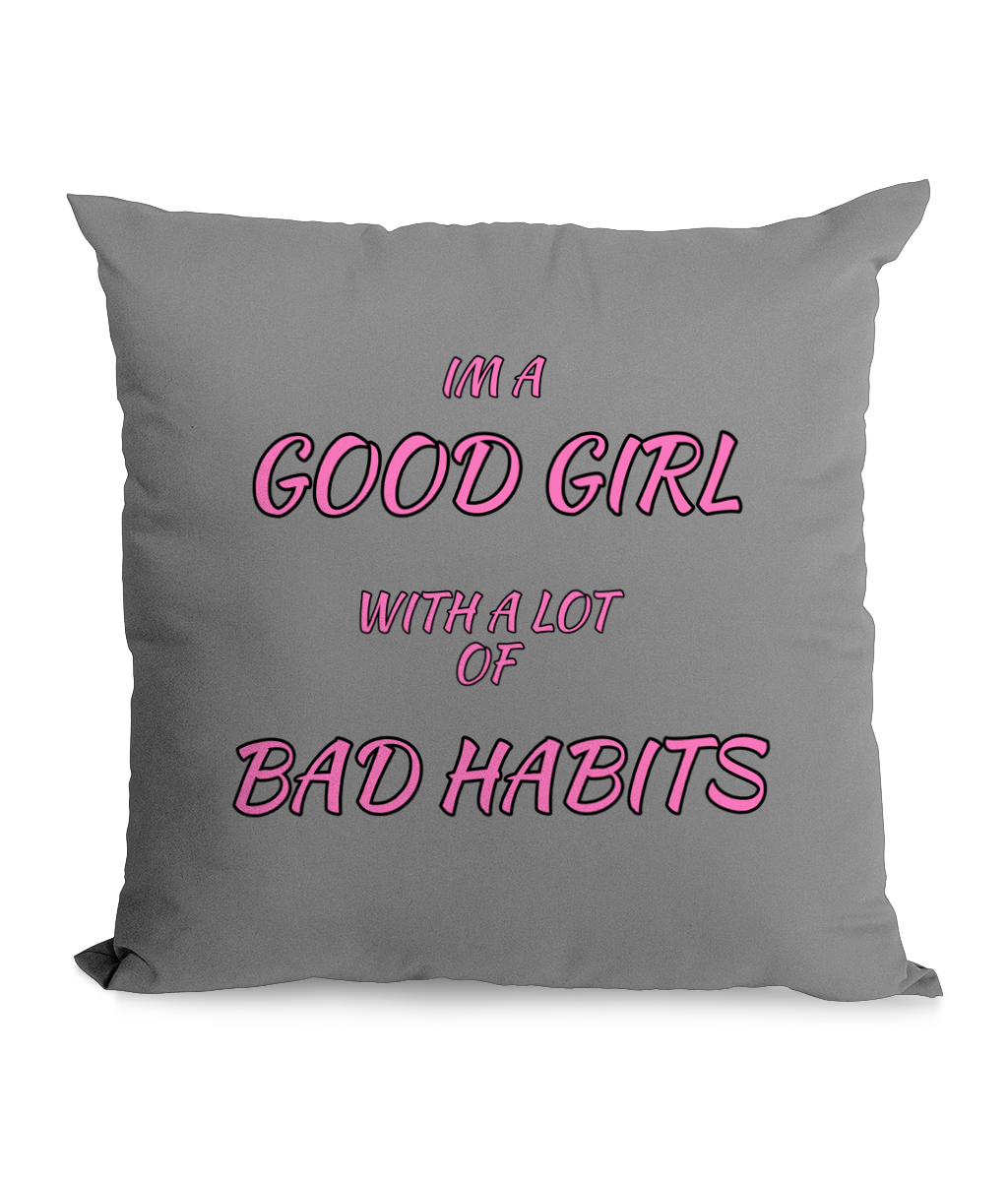 I’M A GOOD GIRL WITH…- CANVAS CUSHION - Cheeky Wonders