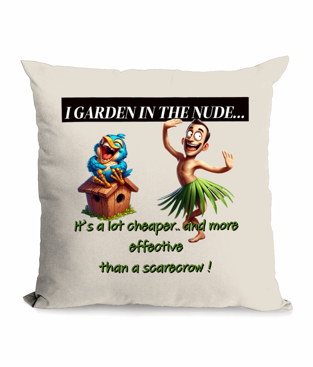 "I GARDEN IN THE NUDE..." - CUSHION WITH POCKET