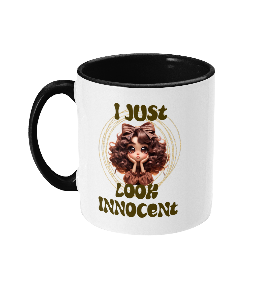 I JUST LOOK INNOCENT… - 2 COLOUR COFFEE MUGS - Cheeky Wonders