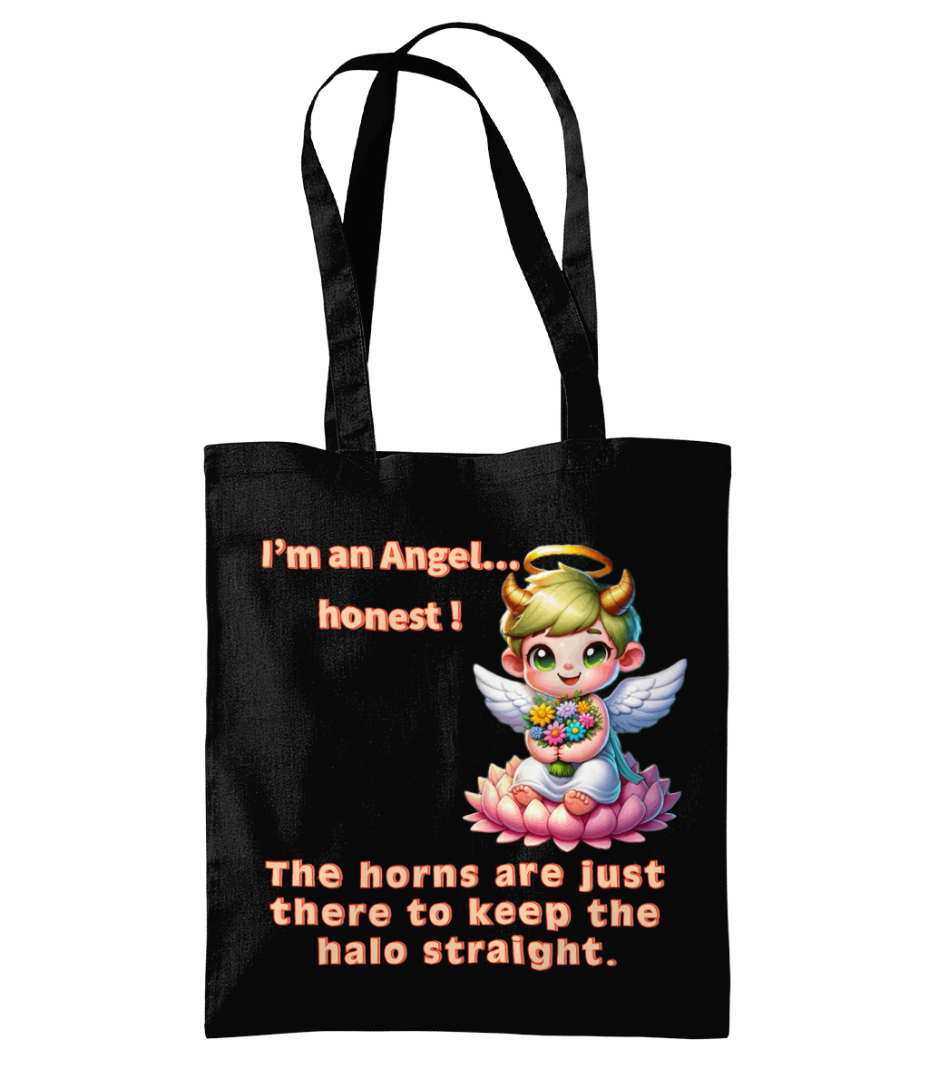 "I'M AN ANGEL...HONEST - TOTE BAG