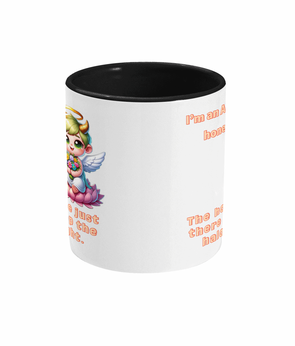 "I'M AN ANGEL...HONEST - 2 COLOURS COFFEE MUG