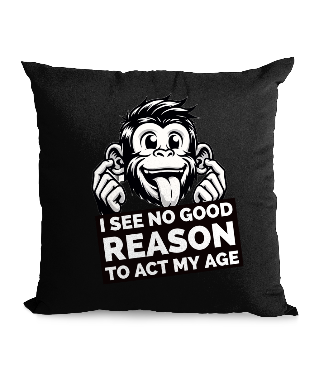 I SEE NO GOOD REASON TO ACT MY AGE…- CANVAS CUSHION - Cheeky Wonders