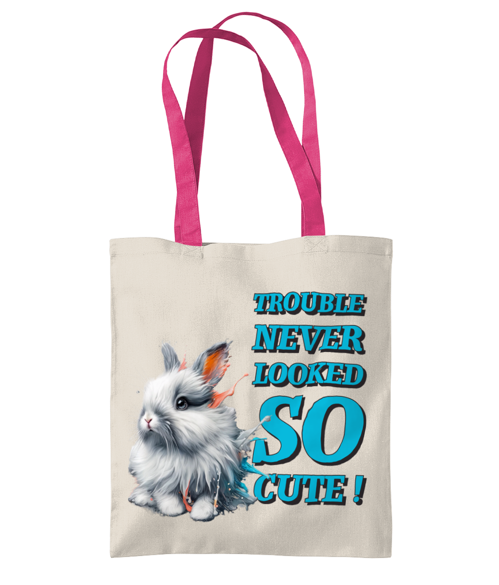 TROUBLE NEVER LOOKED…- TWO TONE TOTE BAG - Cheeky Wonders