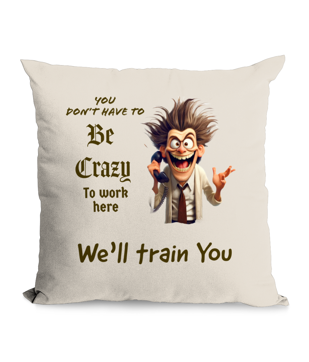 YOU DON’T HAVE TO BE CRAZY…- CUSHION WITH POCKET - Cheeky Wonders