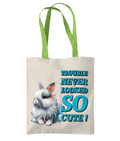 TROUBLE NEVER LOOKED…- TWO TONE TOTE BAG - Cheeky Wonders