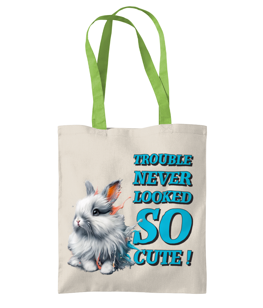 TROUBLE NEVER LOOKED…- TWO TONE TOTE BAG - Cheeky Wonders