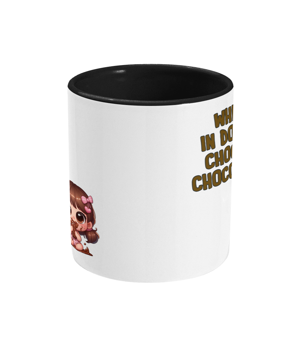 WHEN IN DOUBT… CHOOSE CHOCOLATE…- 2 COLOUR COFFEE MUG - Cheeky Wonders